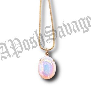 GORGEOUS! - Garden Party Elegance , Glass Opal AB Pendant Necklace
